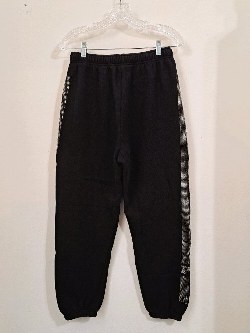 Pink Victoria's Secret Women's Rhinestones Sweatpants Black Color Size M